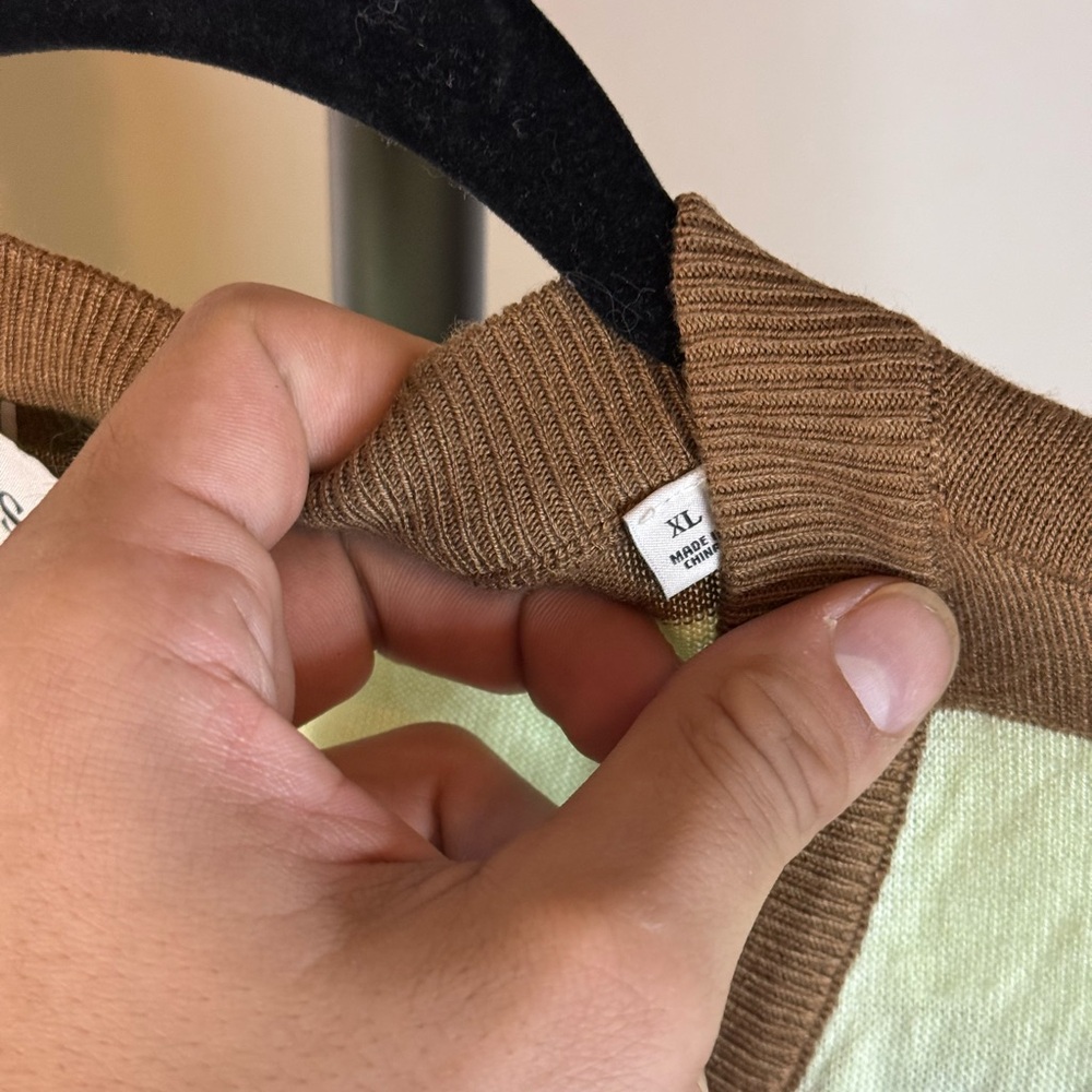 Scotch & Soda Brown and Cream Striped V-Neck Sweater - Picture 3 of 9